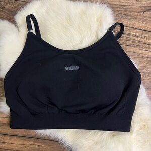 Gymshark Black Seamless Sports Bra – XS, Adjustable Straps, Like New